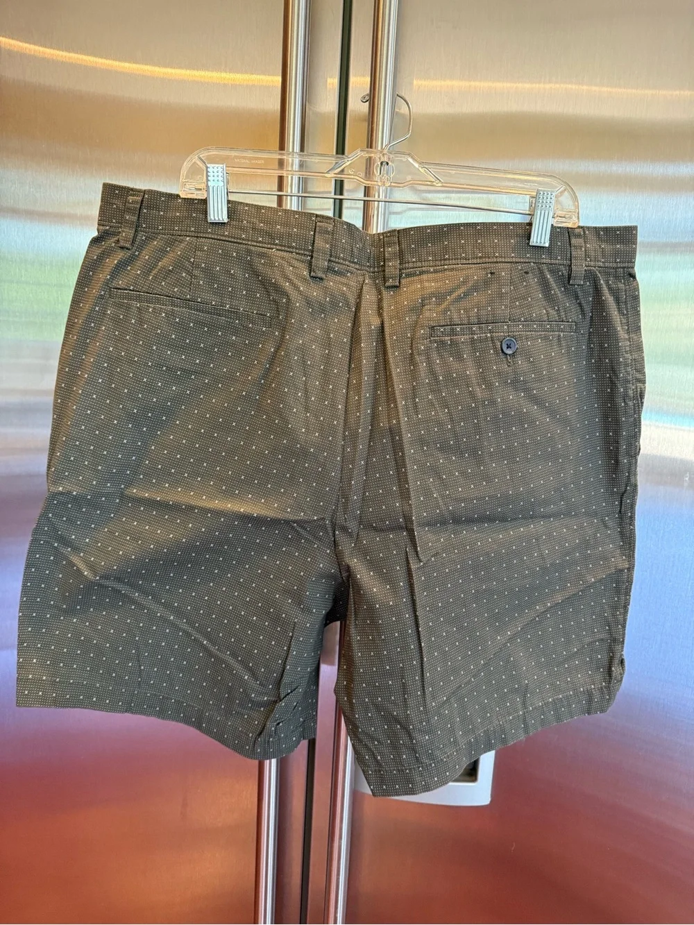 Banana Republic Charcoal Microdot Flat Front Shorts